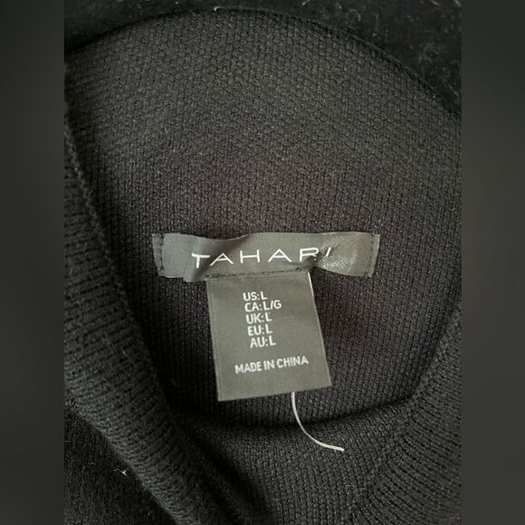 Classic Black Mock‎ Turtleneck Sweater Long Sleeve Ribbed Cuffs Cozy Knit Top A8 - Picture 4 of 6